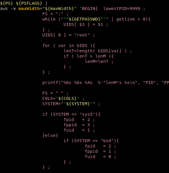 awk Vim proper handling of multiple syntax in a single shell script