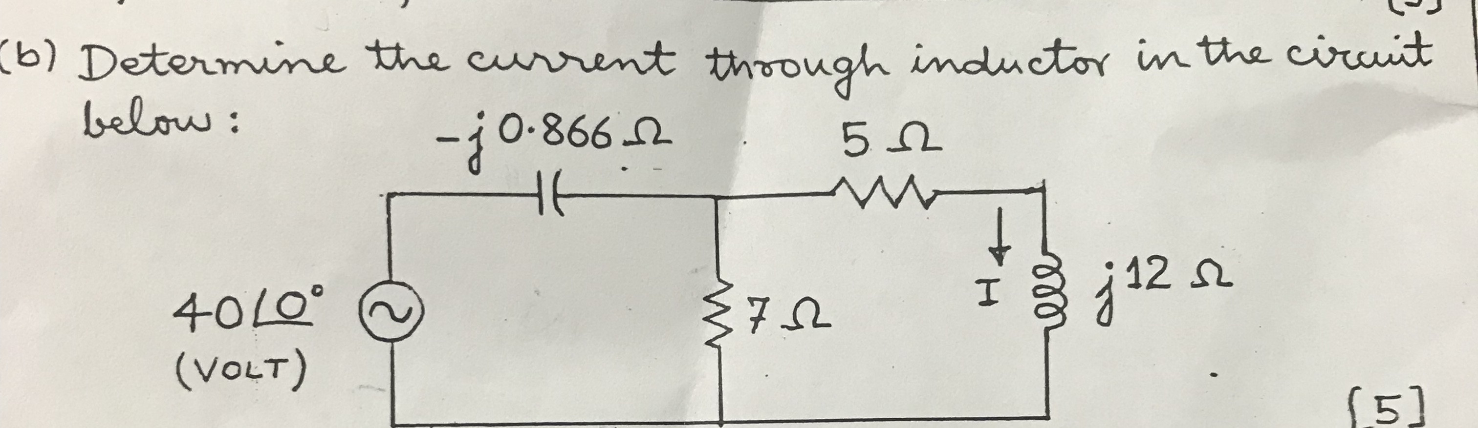 Electrical AC Circuits Determine the RMS current in the Inductor in