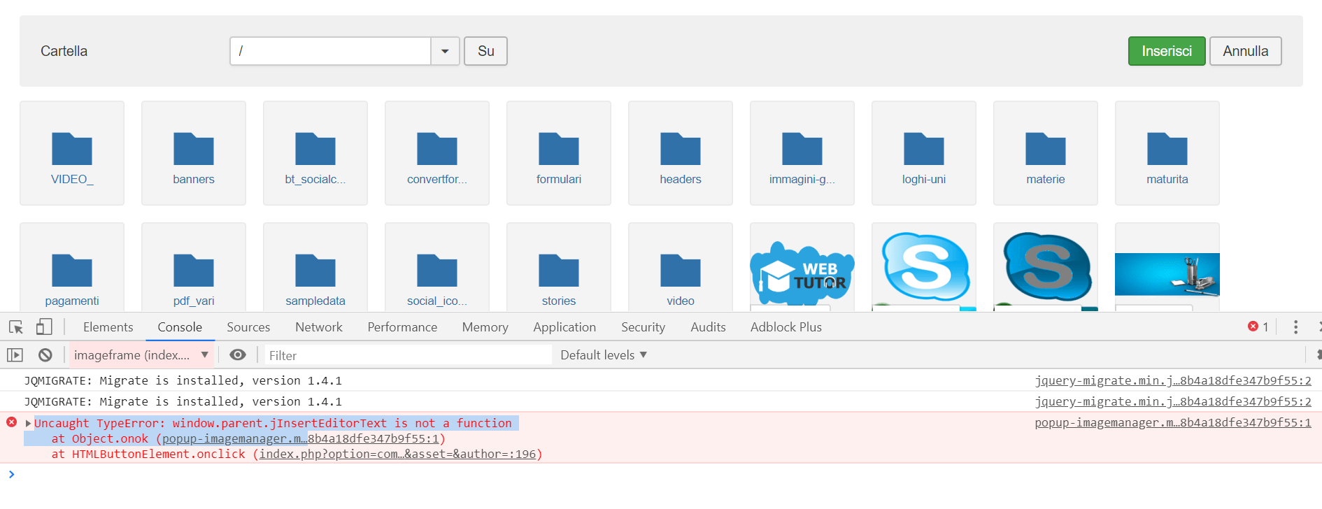 javascript Cannot insert image in k2 article Joomla Stack Exchange