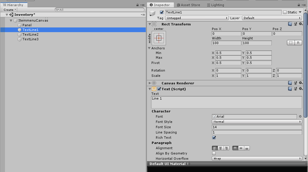 unity Relative vertical alignment of 3 Texts on Canvas Game