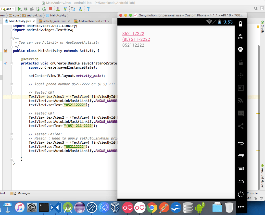 linkify - android:autoLink for phone numbers doesn't always work