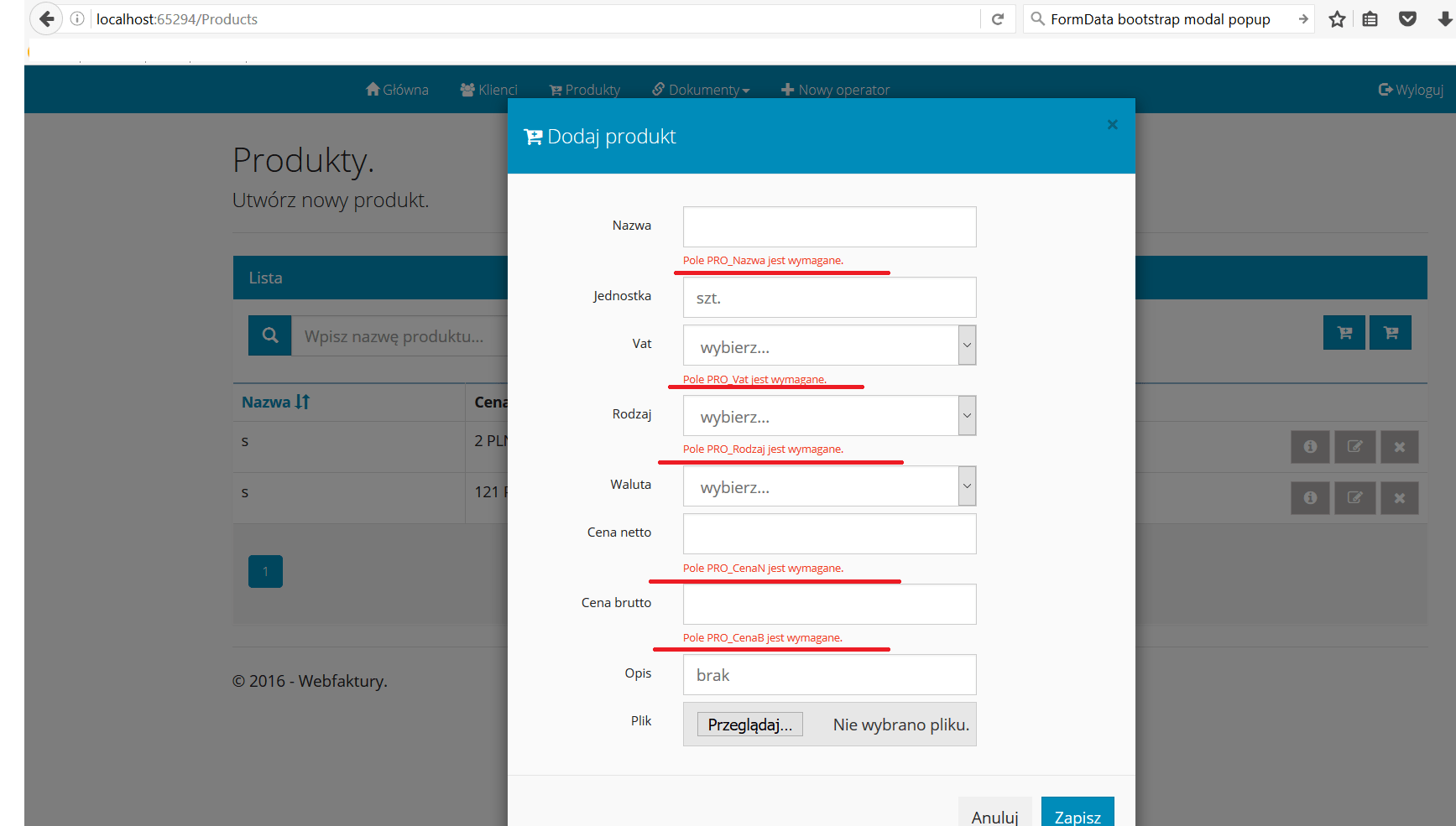 jquery required field validation doesn't display in bootstrap modal