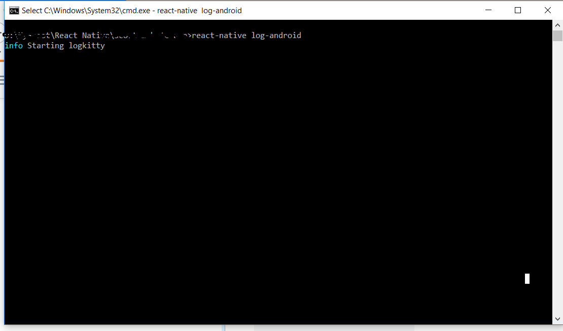 reactjs Command 'reactnative logandroid' stuck at