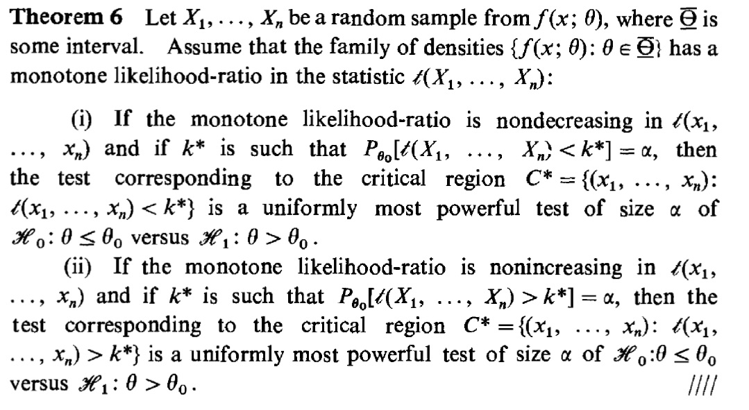 statistics Hypothesis testing on sampling from exponential