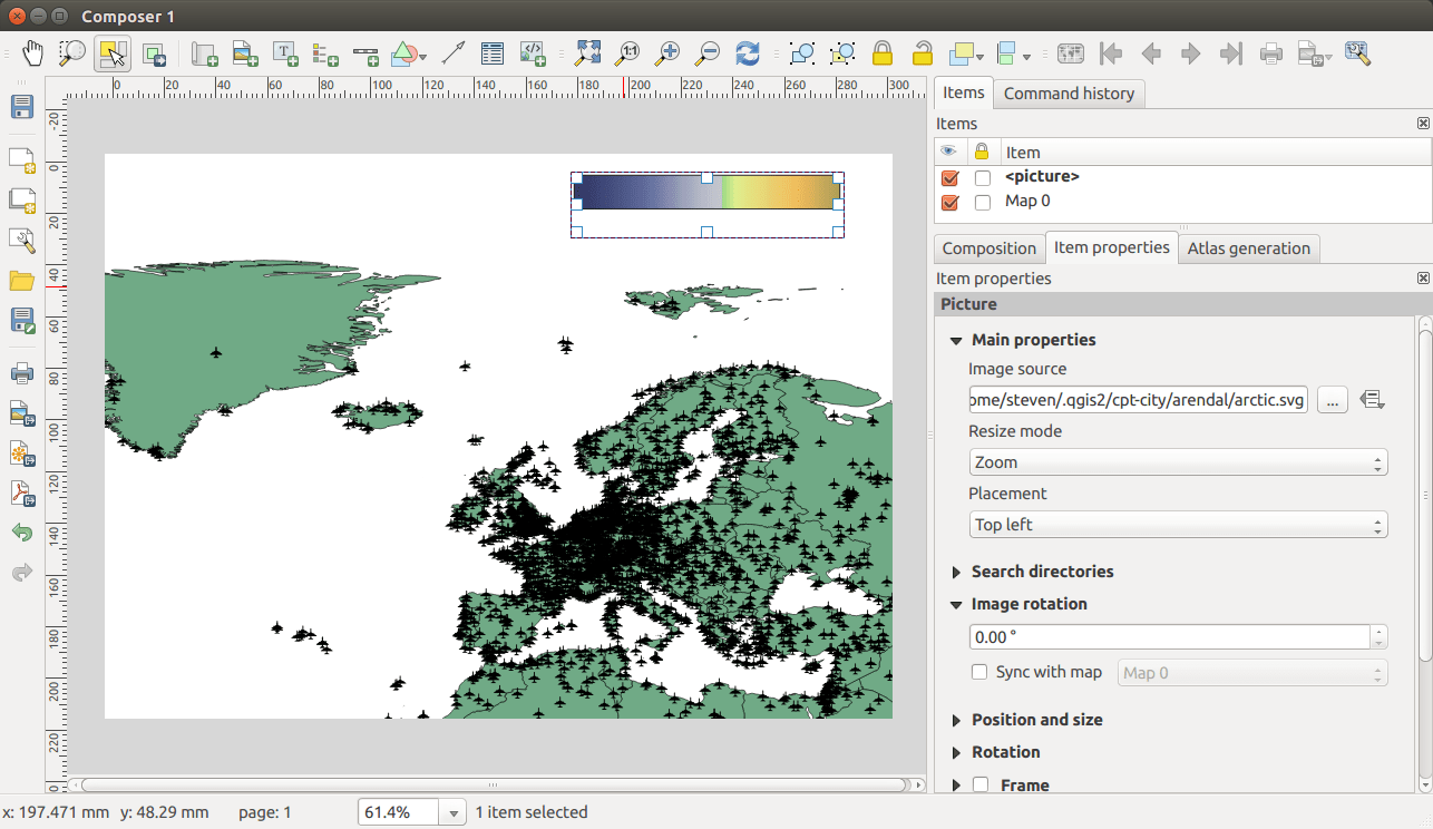 Using continuous color band for raster legend in QGIS composer legend? Geographic Information