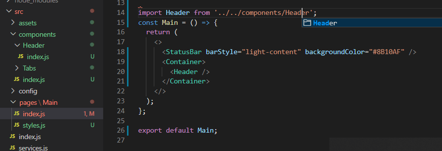 path Problem on import a react native component Stack