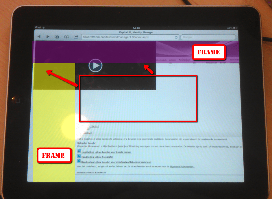 FrameSet and HTML5 Video on iPad / iPhone Video breaks out of frame