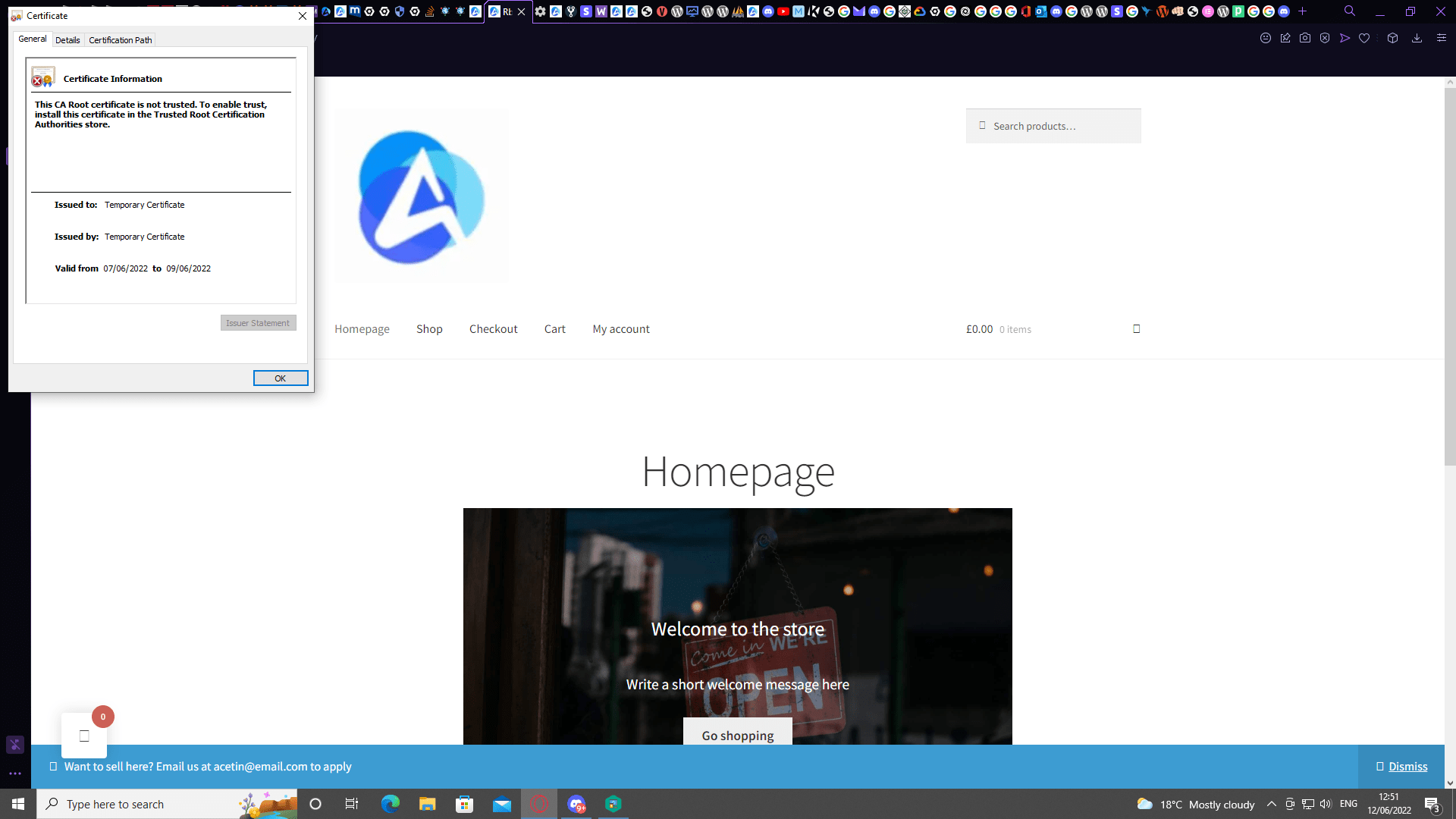 How to make my site say its secure (ca root certificate) Google Cloud