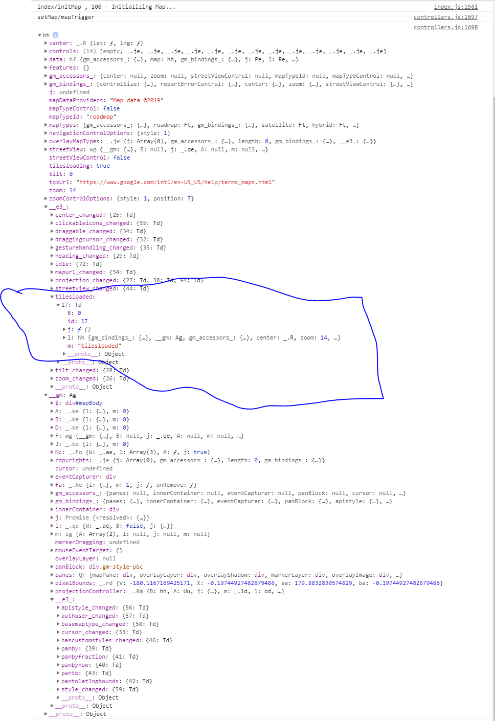 Google Maps Event Listener javascript google.maps.event.addListener for tilesloaded suddenly not