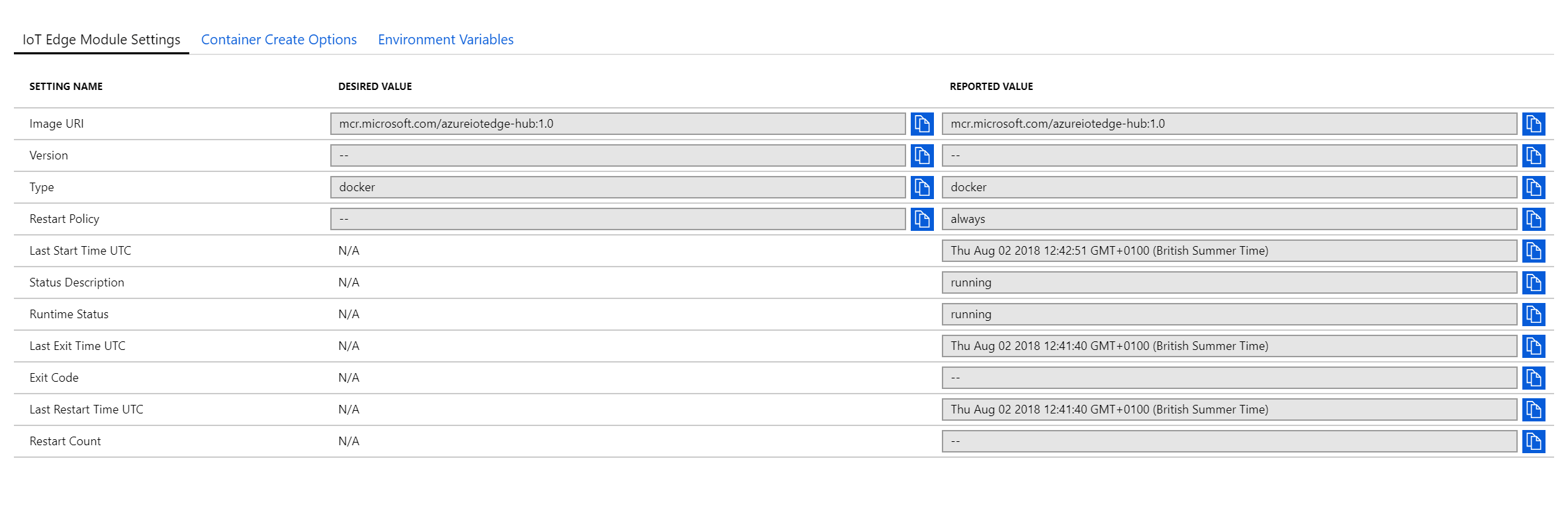 Getting the IoT Edge Module Settings Stack Overflow