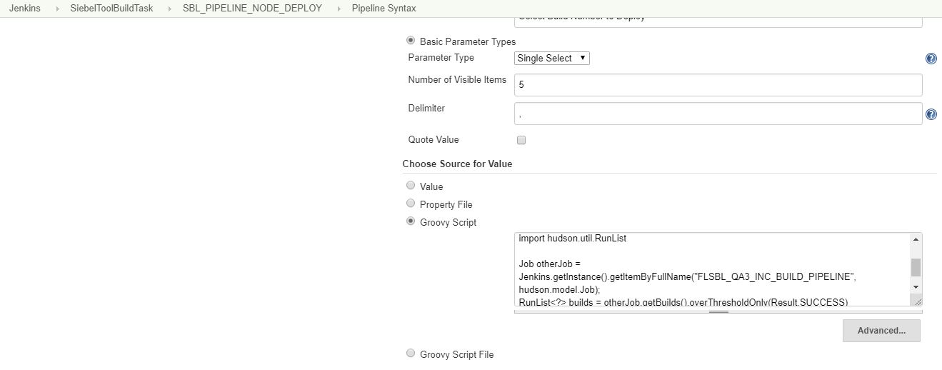 Jenkins extended choice parameter groovy script is not working Stack
