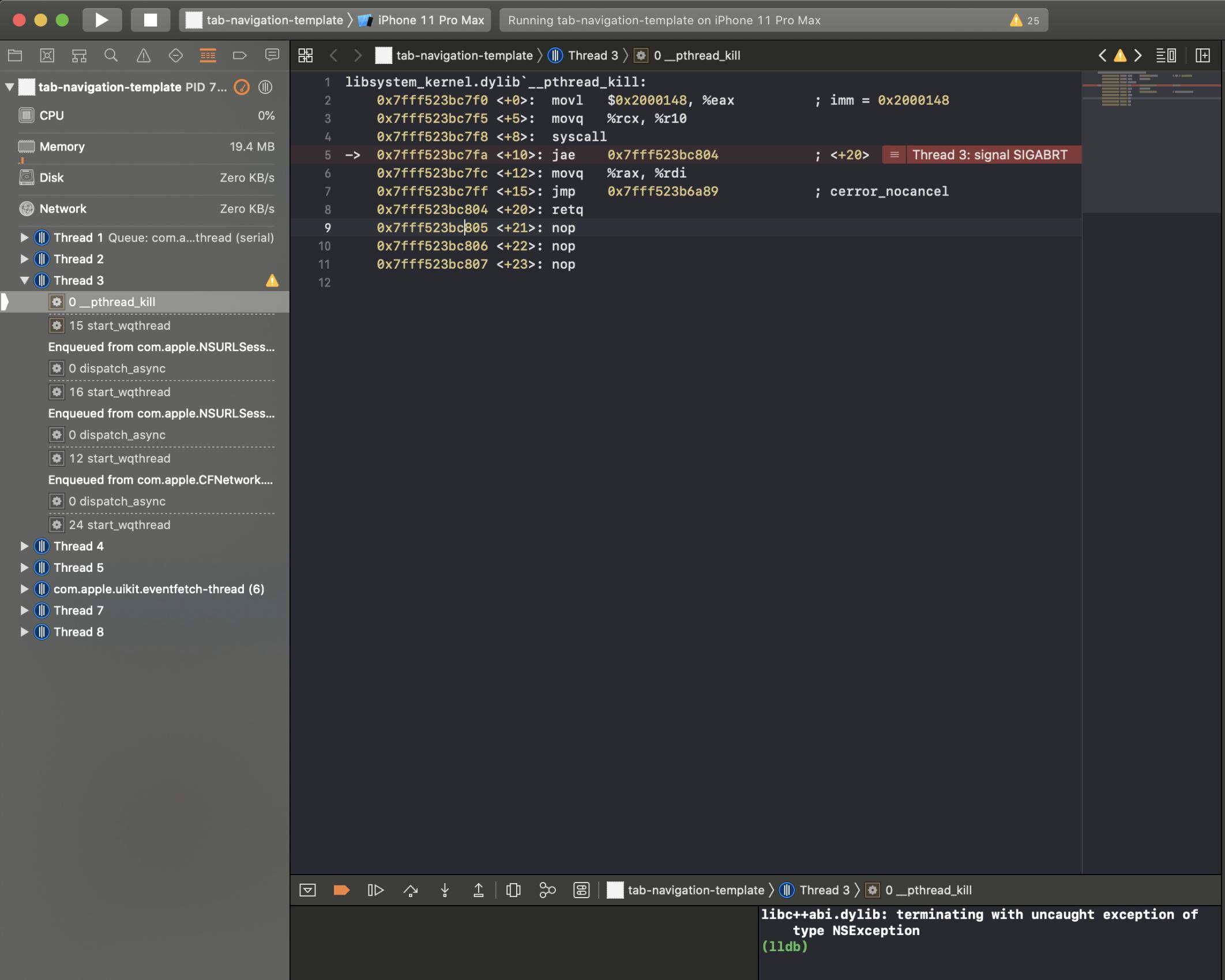 React Native ejected expo app is crashing in simulator
