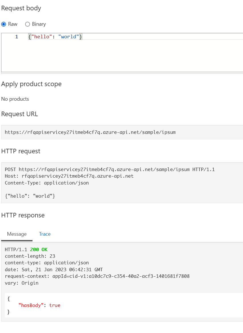 How to check request body is null in azure api management policies
