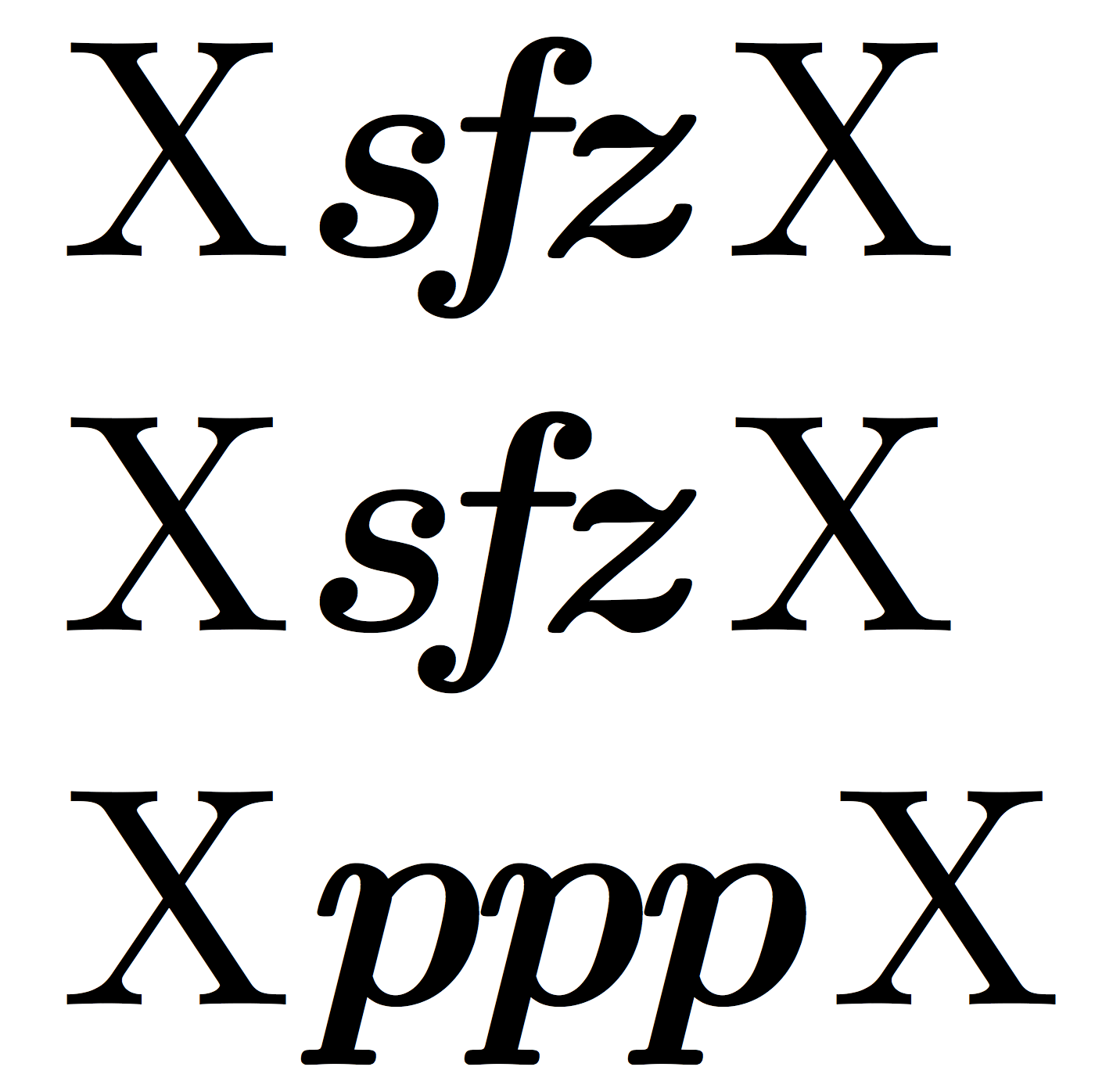 symbols How to typeset music dynamics within normal text TeX
