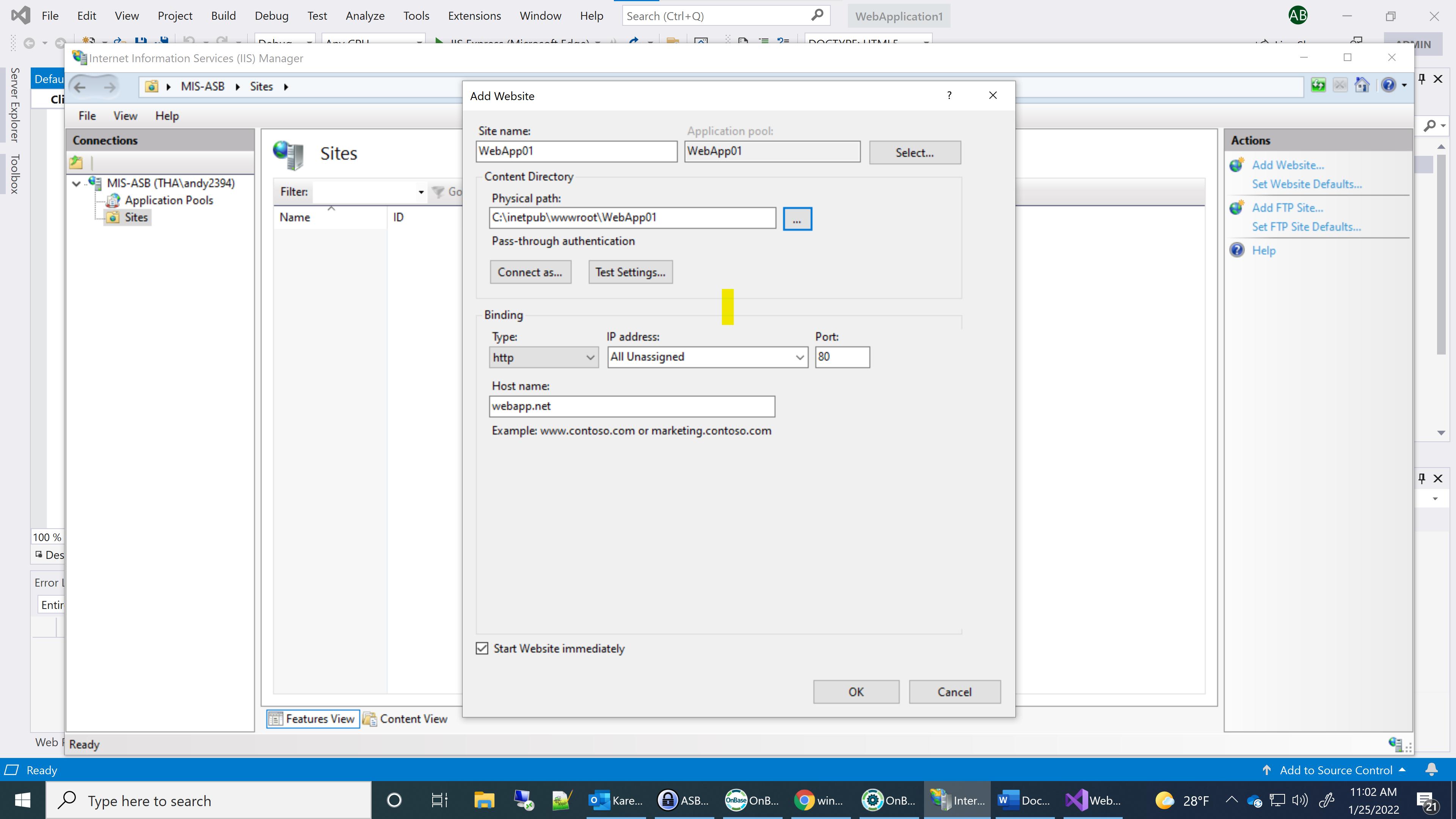 How do I tell the publish wizard to use a proper URL for