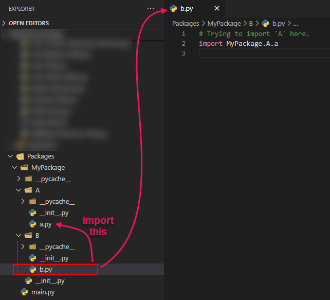 visual studio code How can I import a python module from a relative