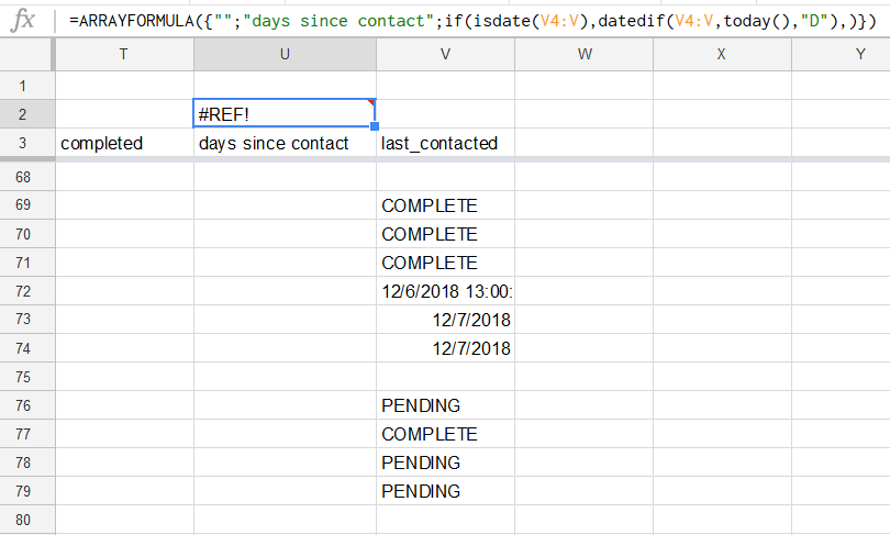 Sheets Array result not expanded Stack Overflow