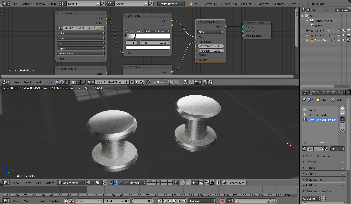 materials Anisotropic BSDF on multiple meshes Blender Stack Exchange