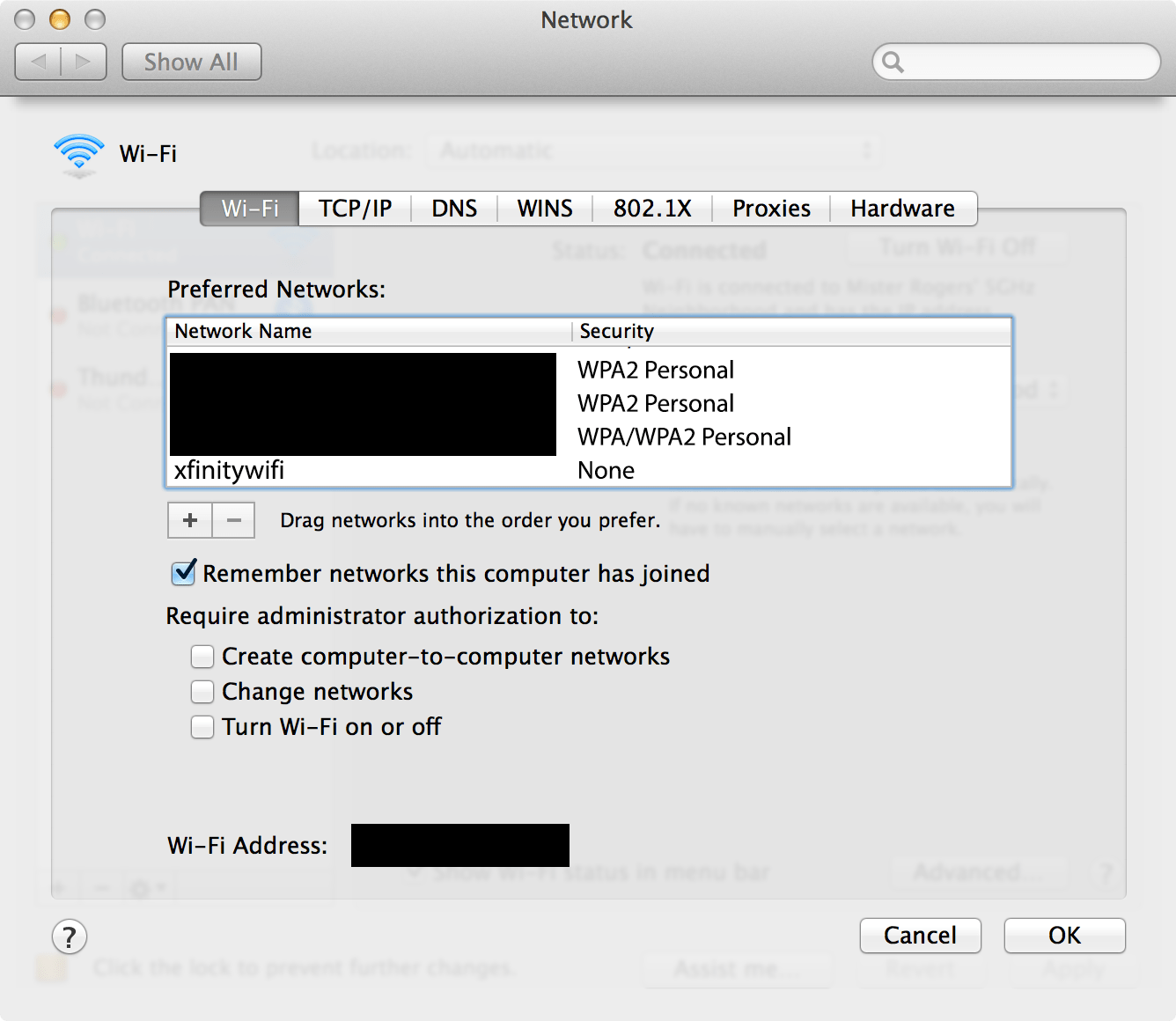 mavericks How does iCloud Keychain store unsecured wifi hotspot