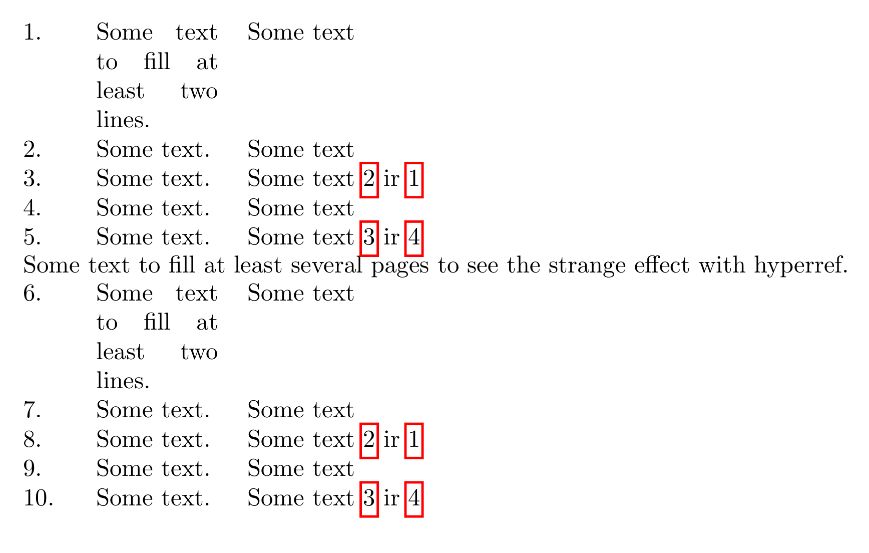 tables Hyperref problem with enumerated tabularx rows TeX LaTeX