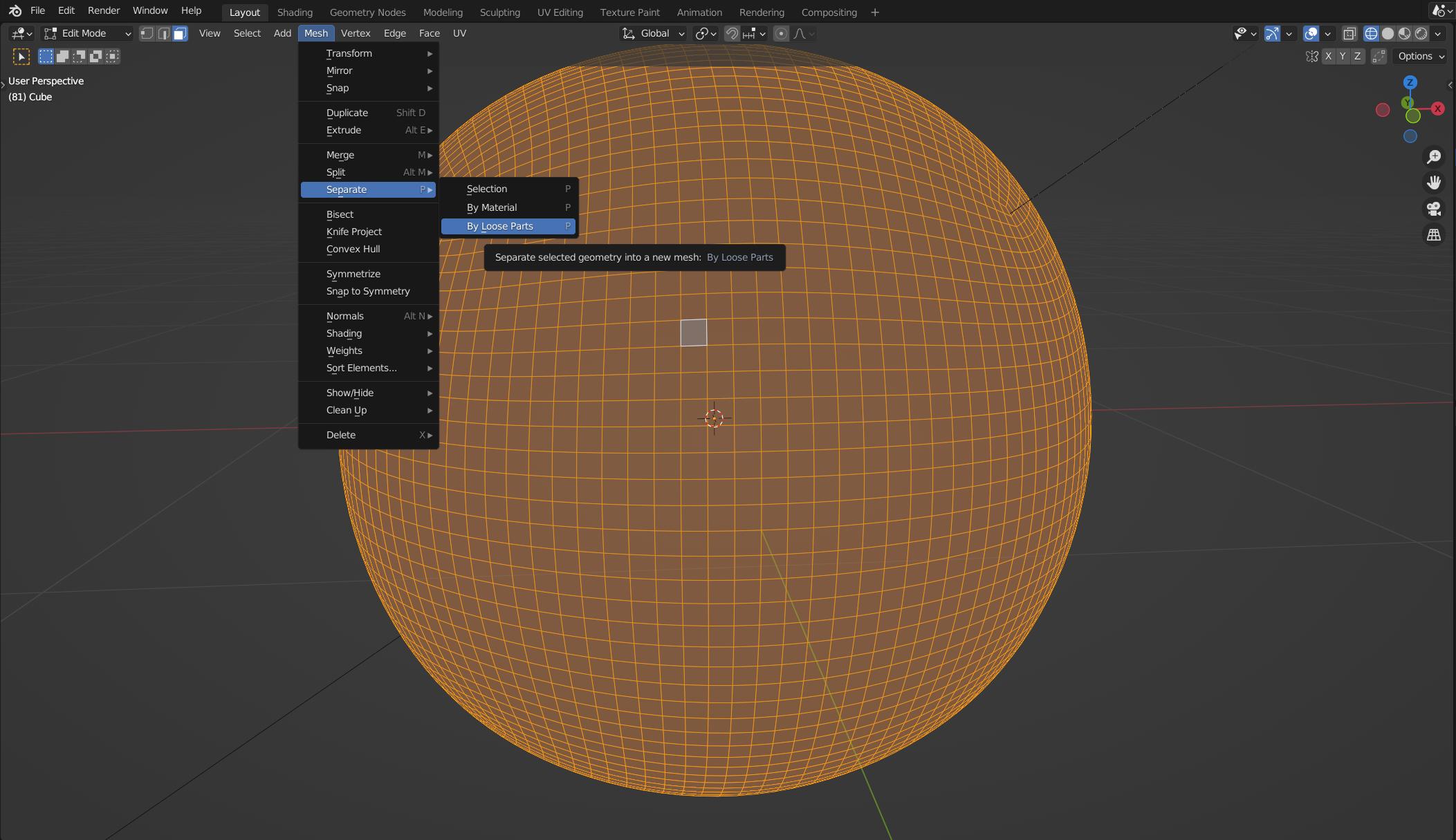 three.js Separate mesh by loose parts in threejs Stack Overflow