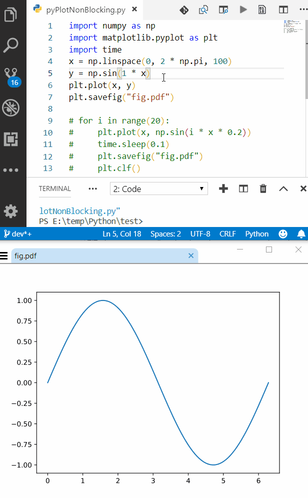 [python] Plotting in a nonblocking way with Matplotlib SyntaxFix
