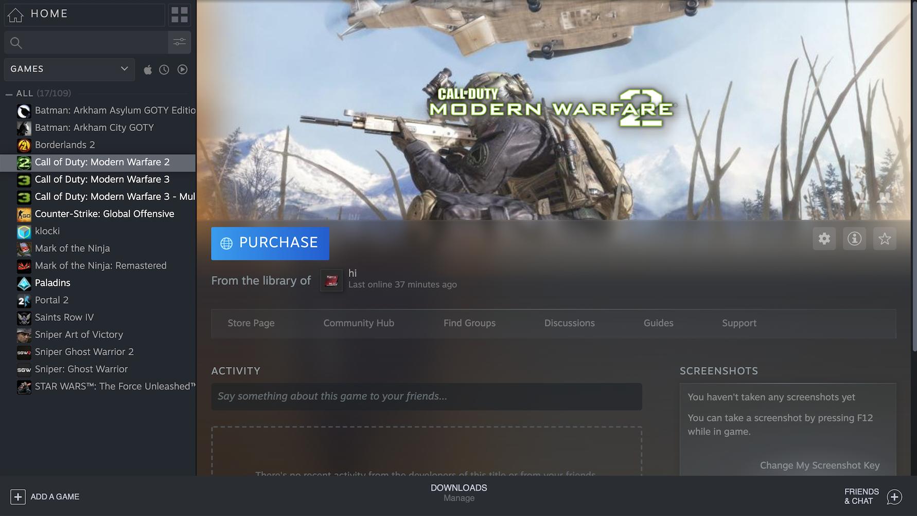 technical issues Steam Share not giving me access to one of the games