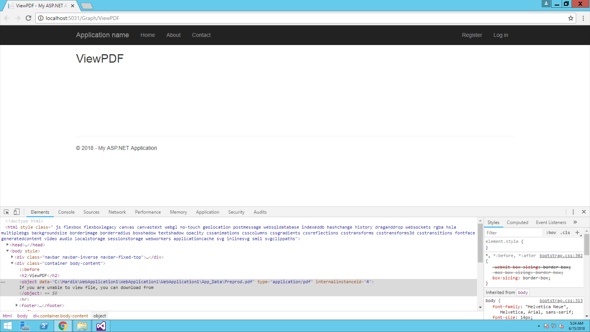 html Object or embed is not working in MVC Stack Overflow
