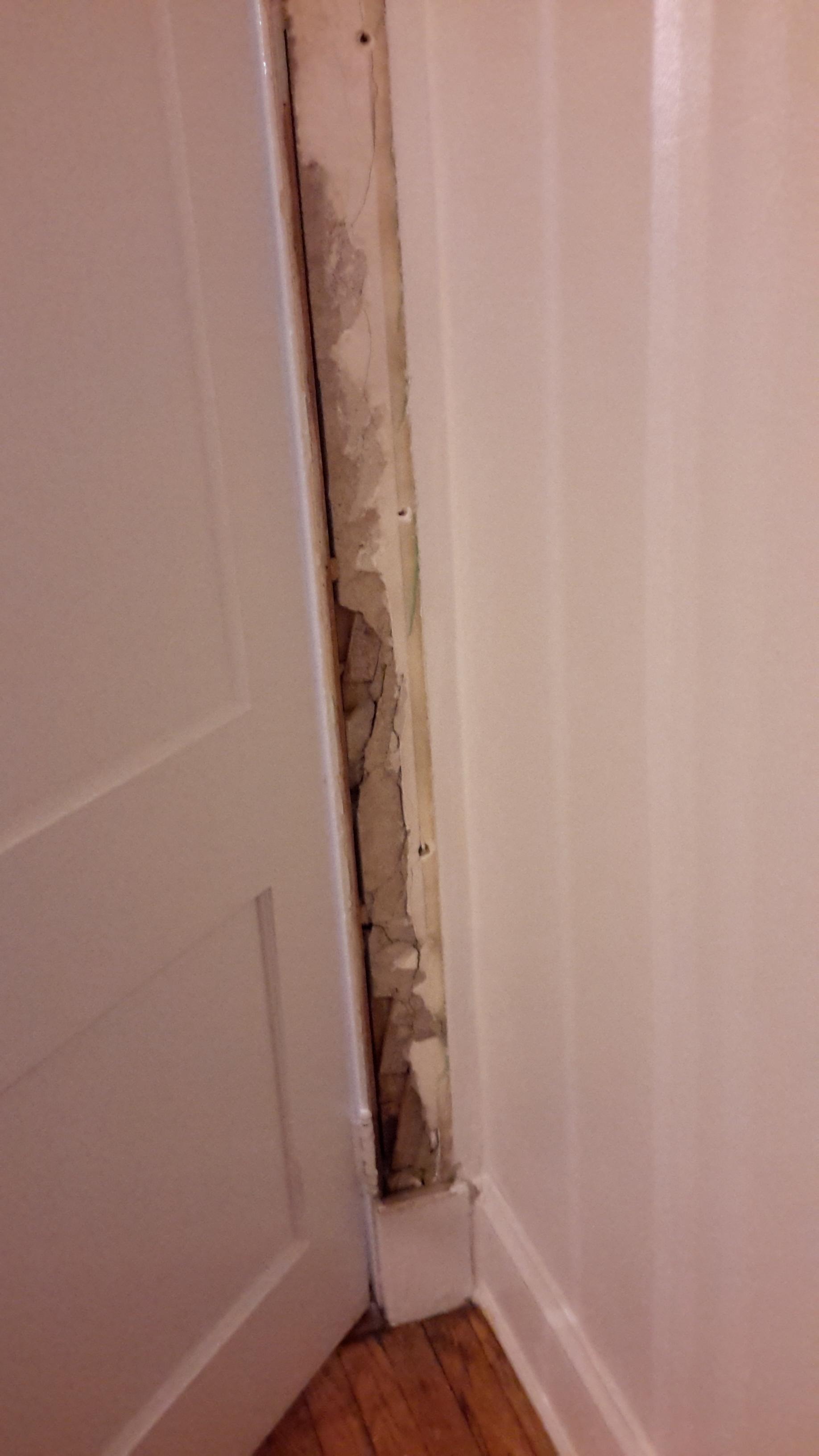 Repair damaged plaster behind door trim Home Improvement Stack Exchange