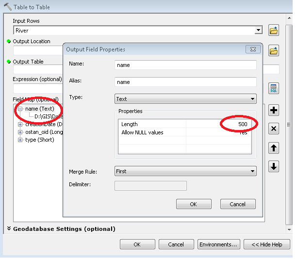 arcpy CSV to ArcGIS table, insufficient text field length