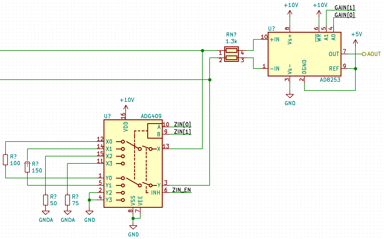 Electronic Analog switch on an instrumentation amplifier input