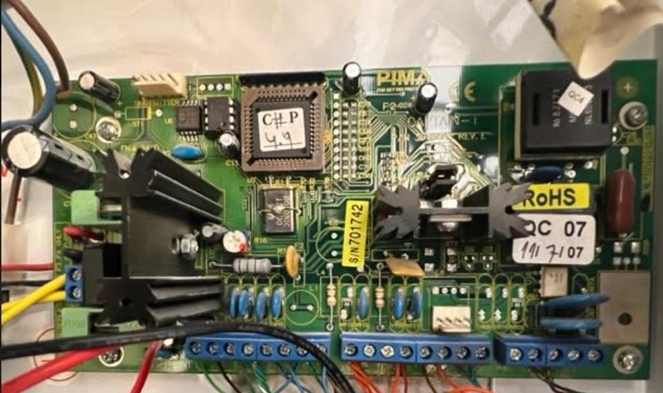 pcb PIMA alarm system discharging but not recharging backup battery