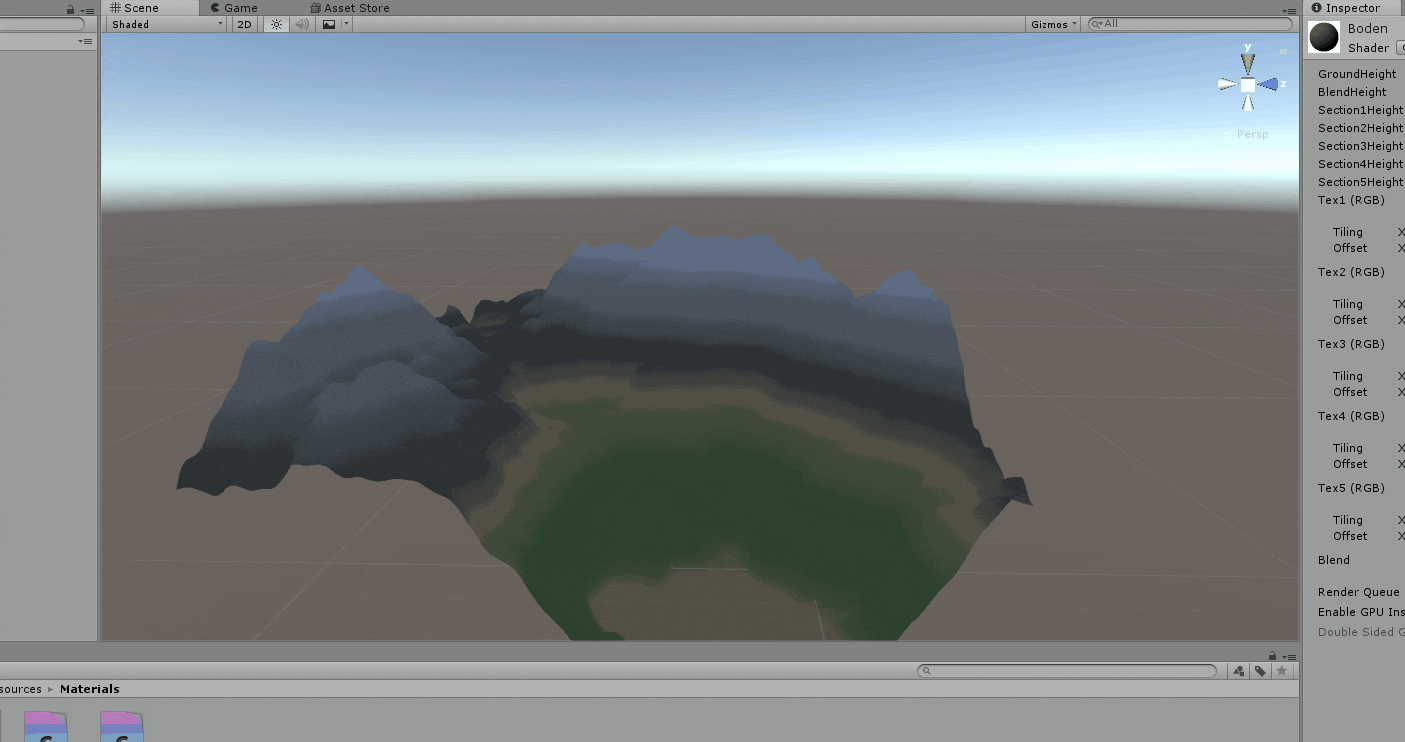 unity game engine How to texture mesh? Shader vs. generated texture