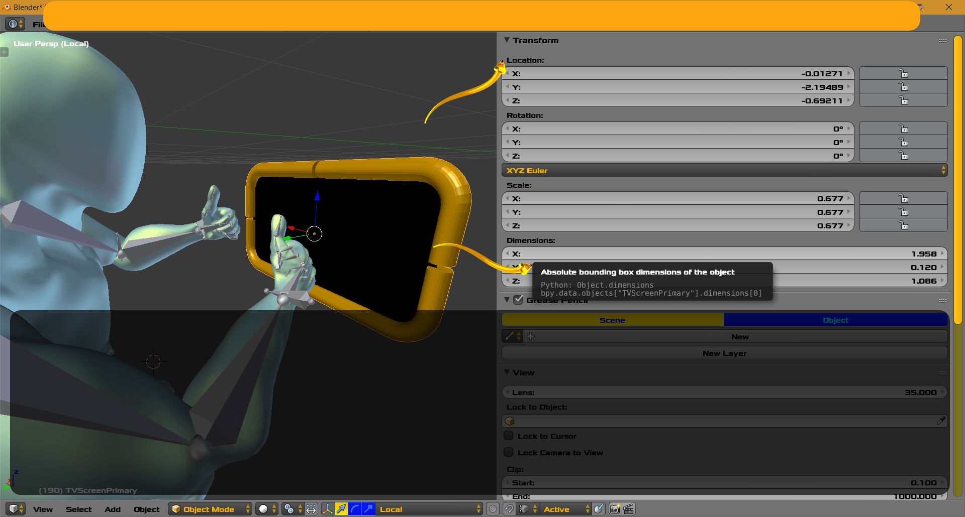 python calculate height, width and breadth of a object Blender