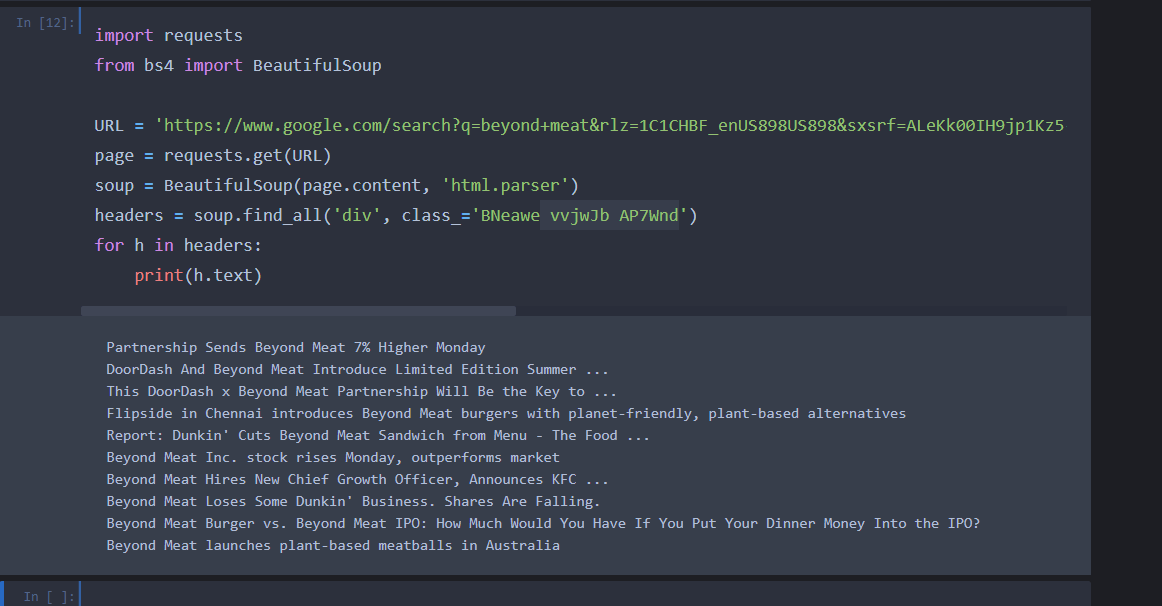 python Webscraping Google news page getting AttributeError