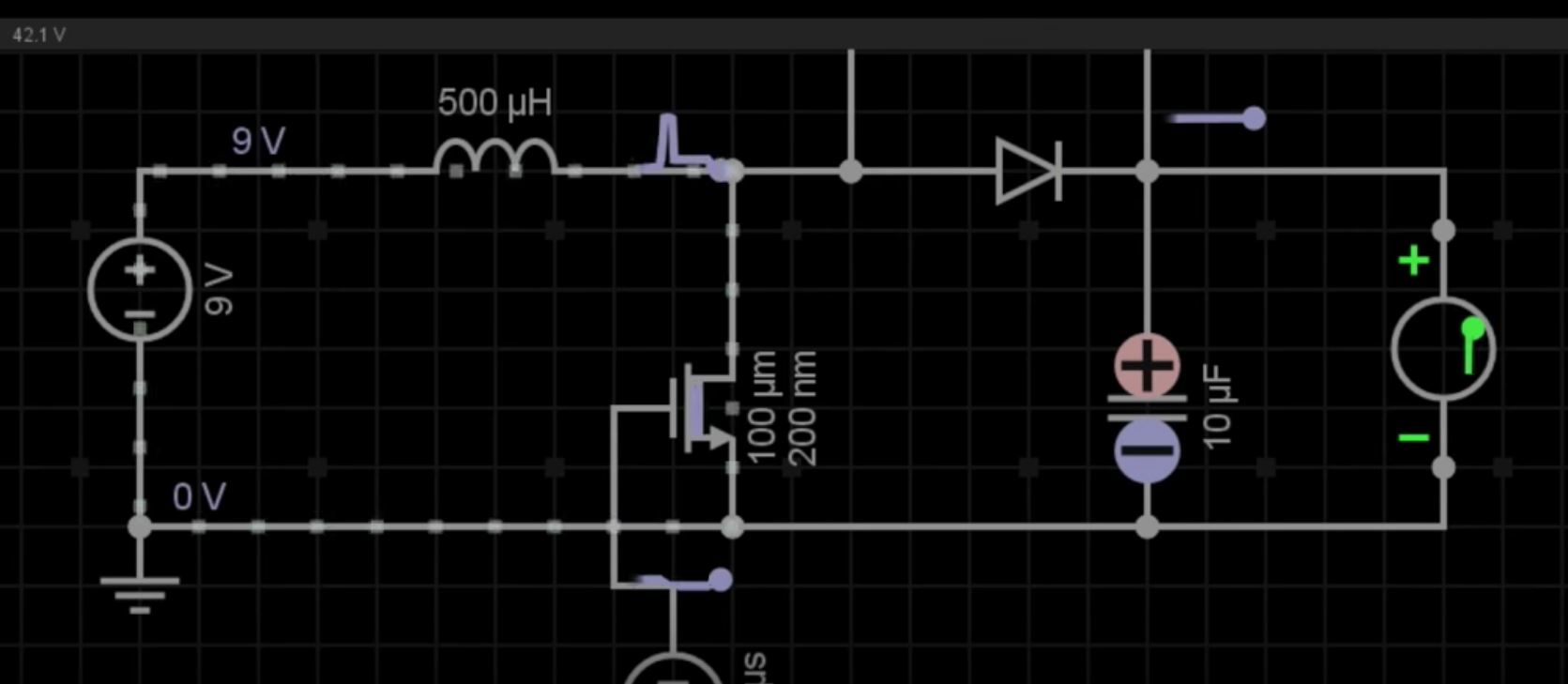 Electrical Boost converter, how does diode allow current from