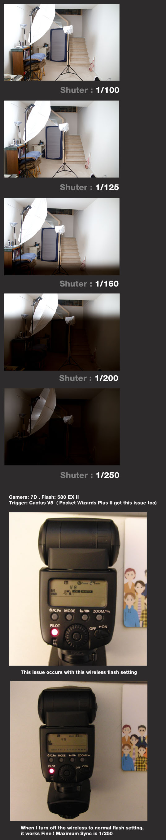canon Why do I get horizontal grey bar with flash at shutter speeds slower than max sync speed