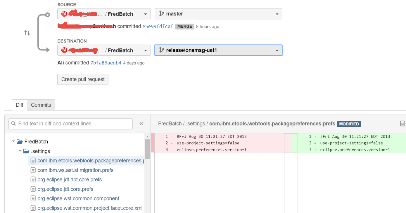 git Comparing two branches yields different diffs Stack Overflow