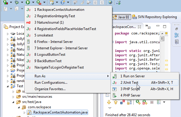 eclipse How to execute a Selenium test in Java Stack