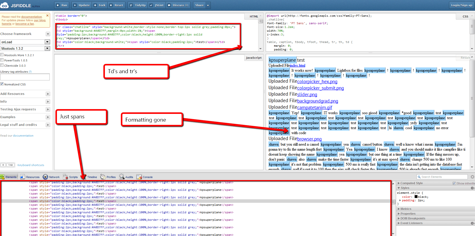 html table td's and tr's disappearing Stack Overflow
