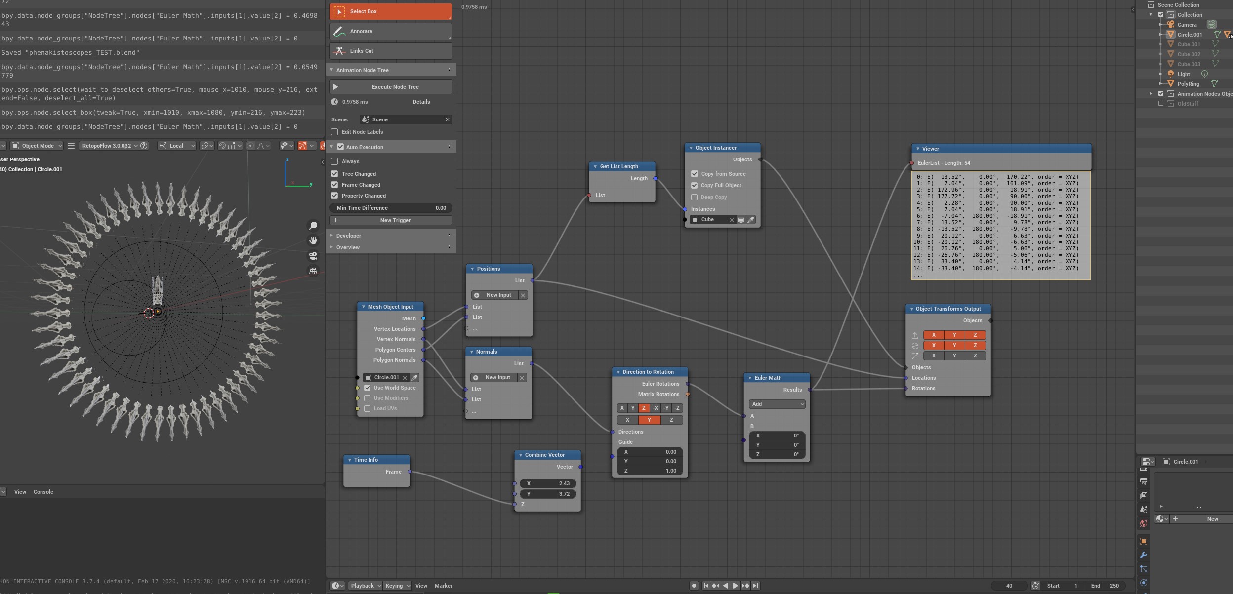 How to utilize local Rotation Axis with Animation Nodes Blender Stack