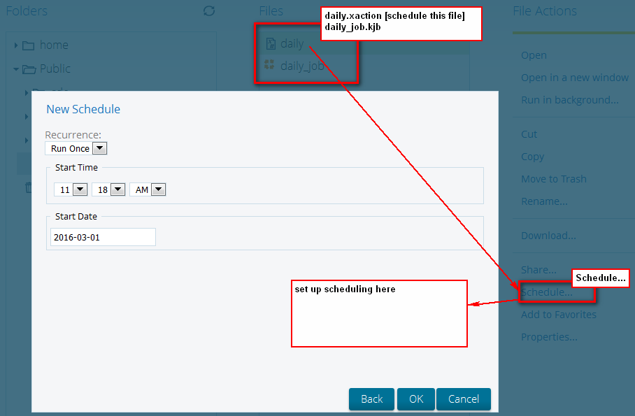 How to deploy scheduled Kettle jobs on Pentaho BI server v6 CE Stack