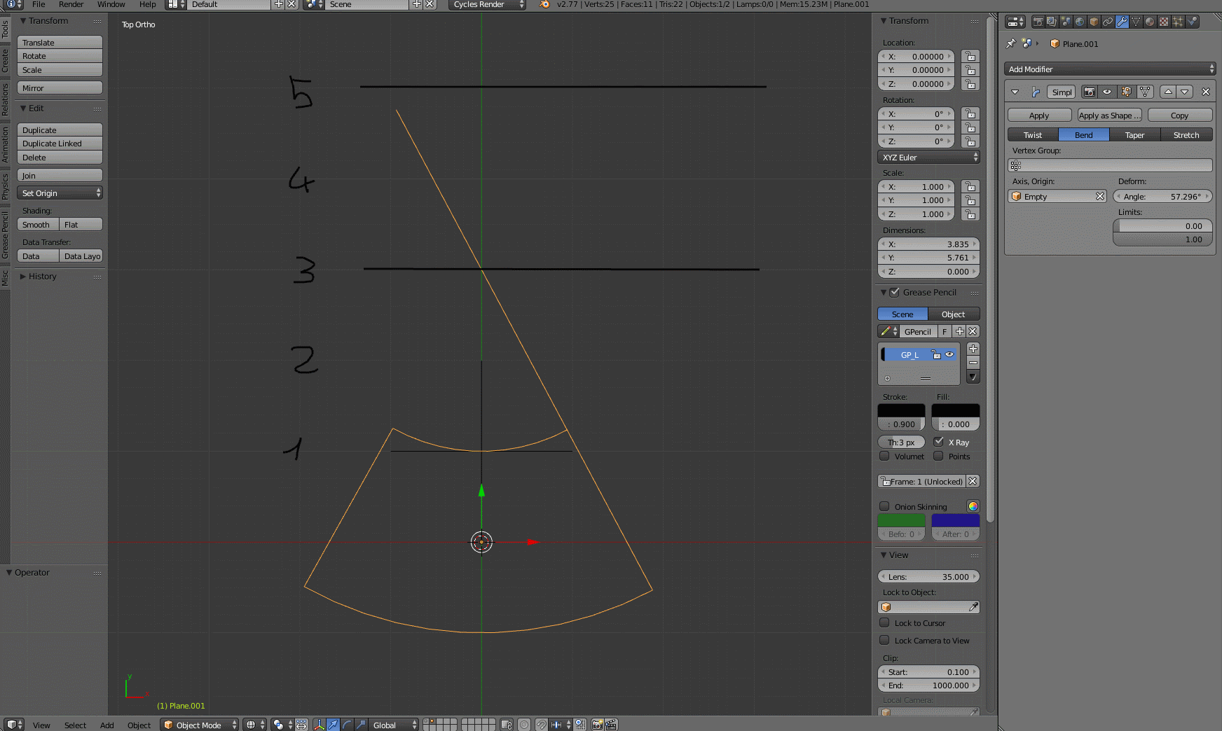modeling Bend Pivot Center of Rotation Blender Stack Exchange