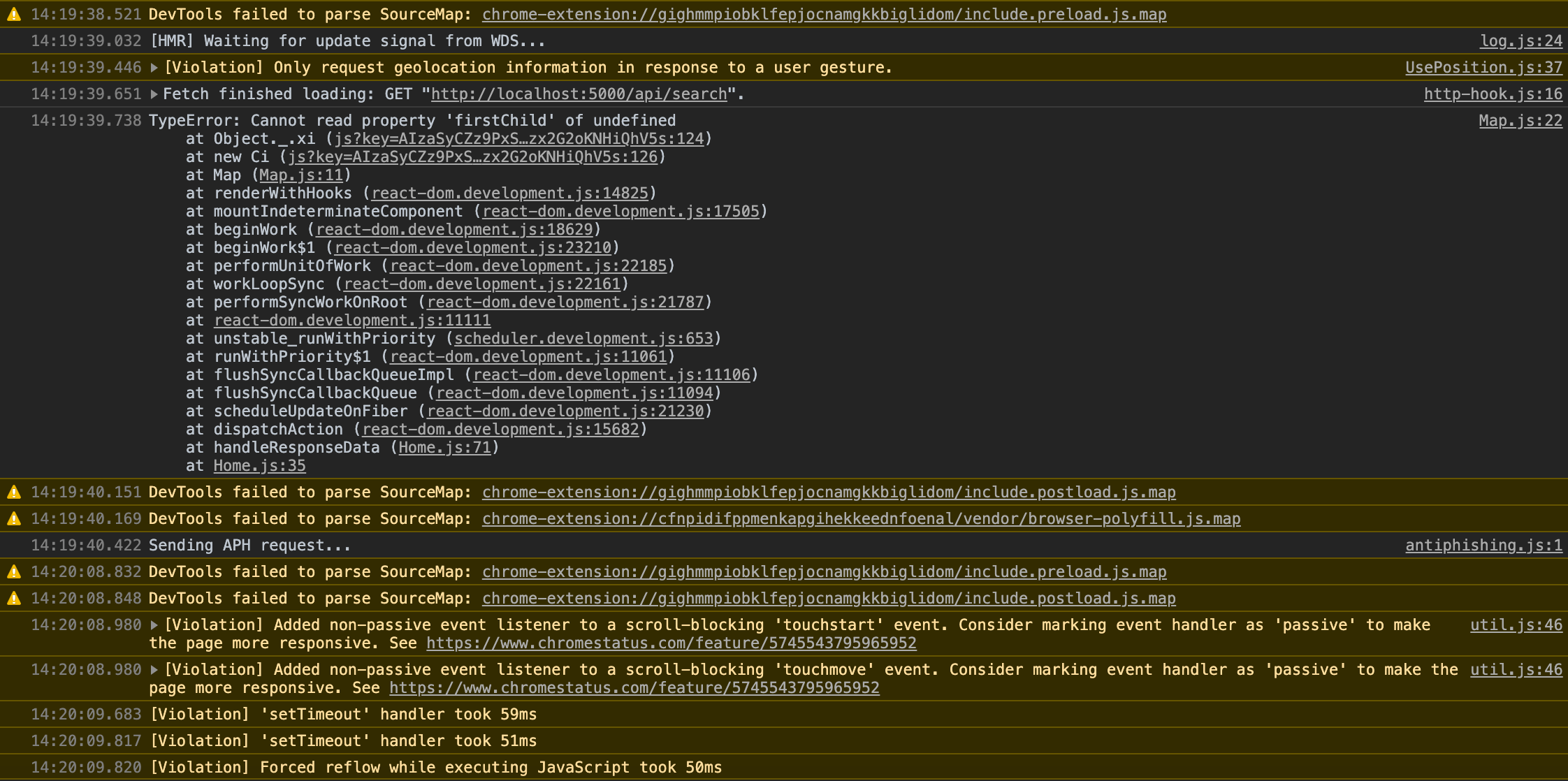 javascript Google maps error TypeError "a is undefined" and Map.js