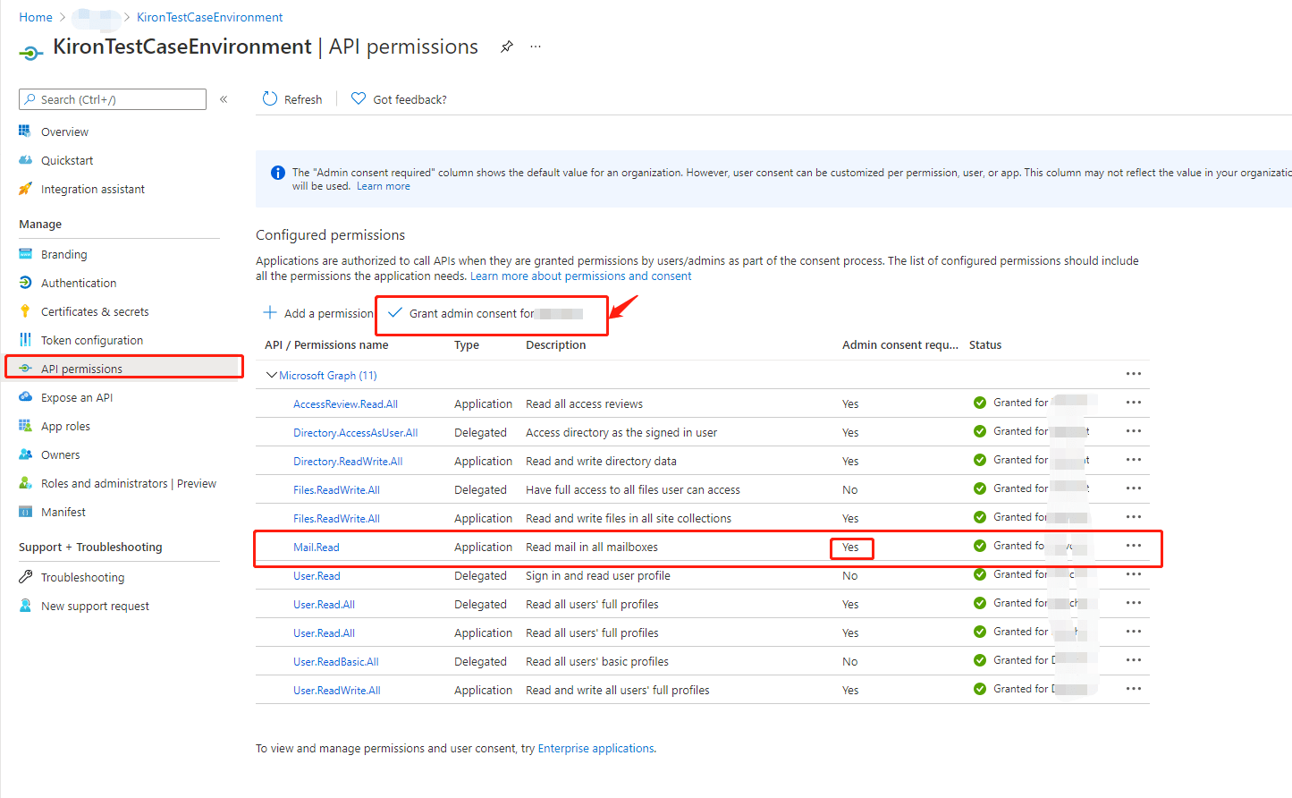 c How to add the permissions in the access token of Microsoft Graph
