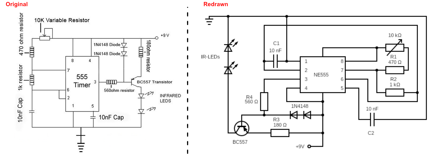 IR Jammer Circuit Diagram Confusion Electrical Engineering Stack Exchange