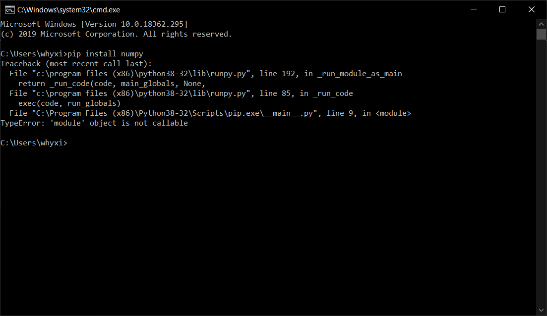 python Cant import numpy or install numpy Stack Overflow