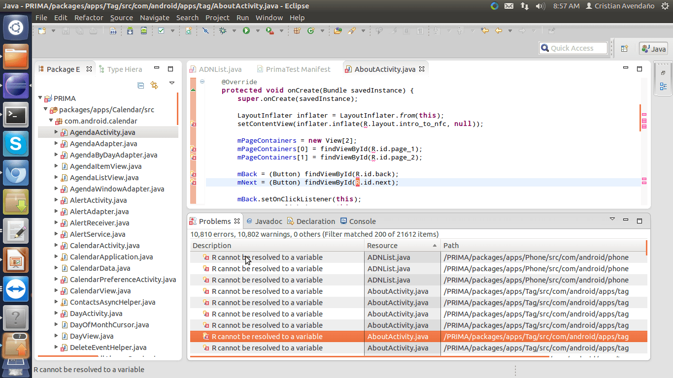 Как решается "R cannot be resolved to a variable" в eclipse CodeRoad