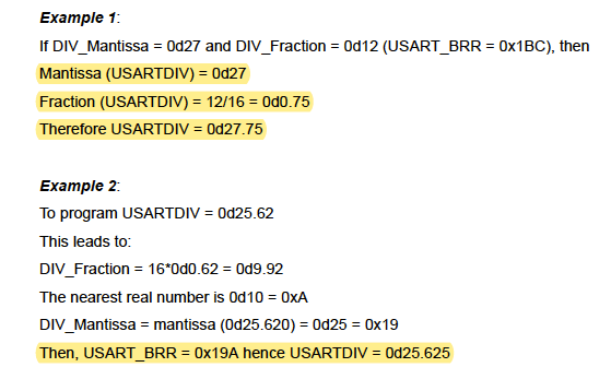 stm32 Understanding calculations for baud rate fractional generator