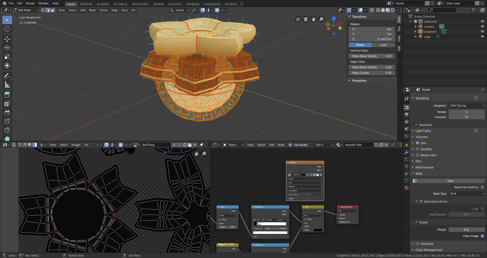 uv Baking procedural textures not working completely Blender Stack